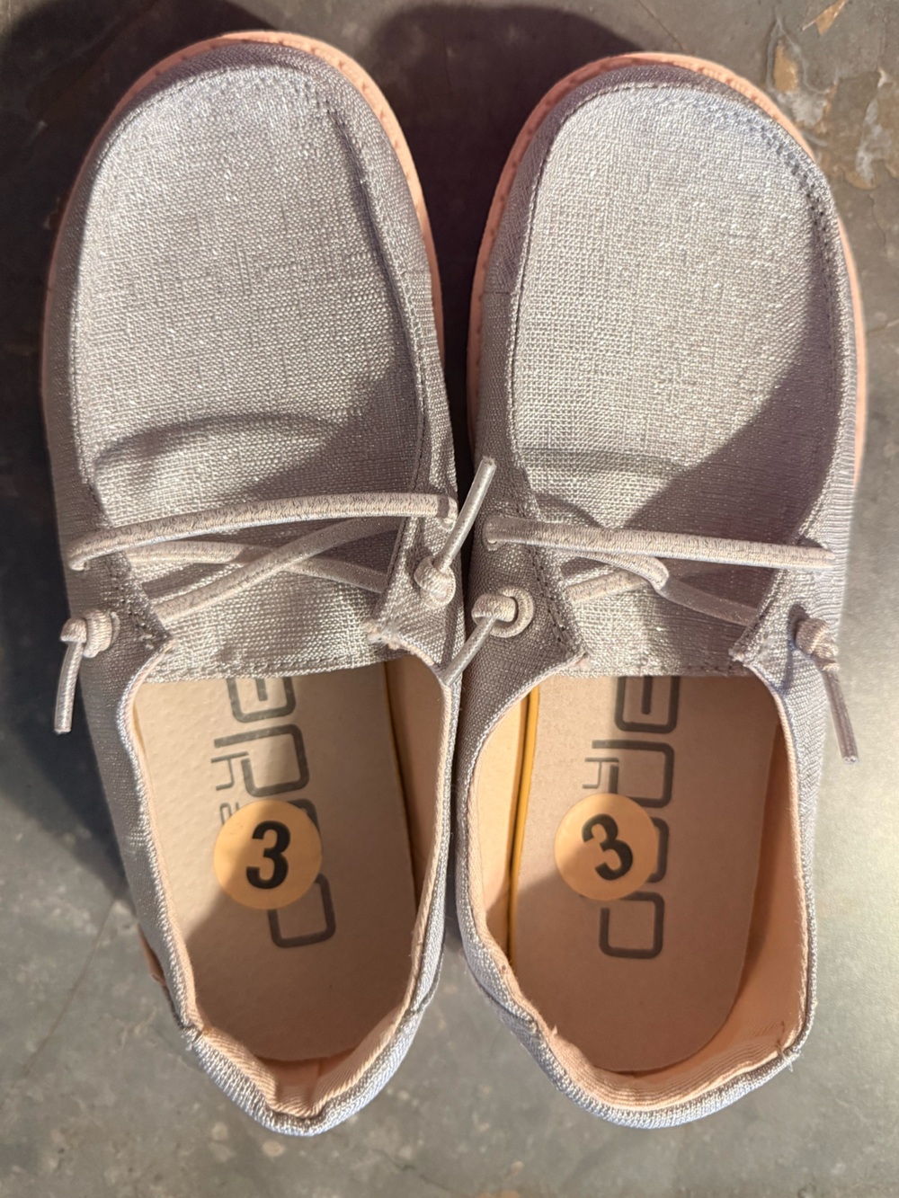 Hey Dude Lightweight Slip-On Loafers in Shimmery Light Silver